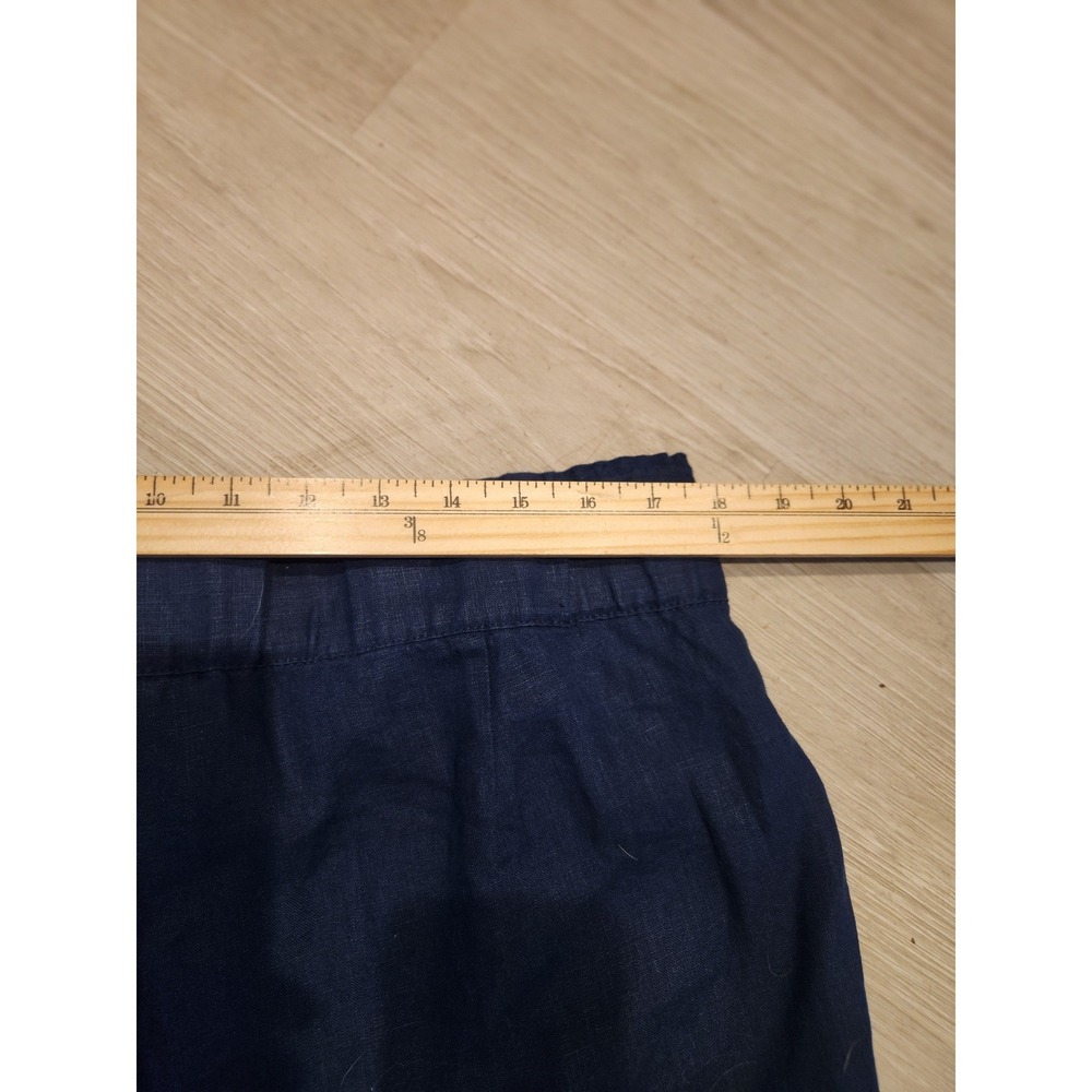 J. Jill Pure Jill Linen Pants Navy Blue Elastic Waist Drawstring Hem Large NEW - Picture 6 of 9
